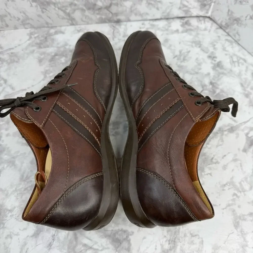MEPHISTO Air Jet Men’s Sz 10 Brown Leather Lace Up Casual Sneakers Walking Shoes